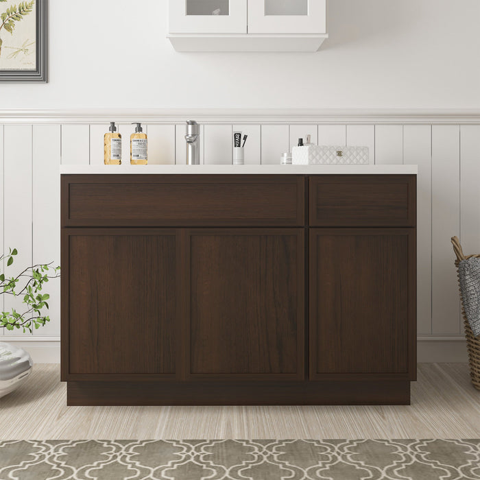 Vanity Art Alora 54" Wood Bathroom Vanity Cabinet without Top - 1 Drawer and 3 Doors
