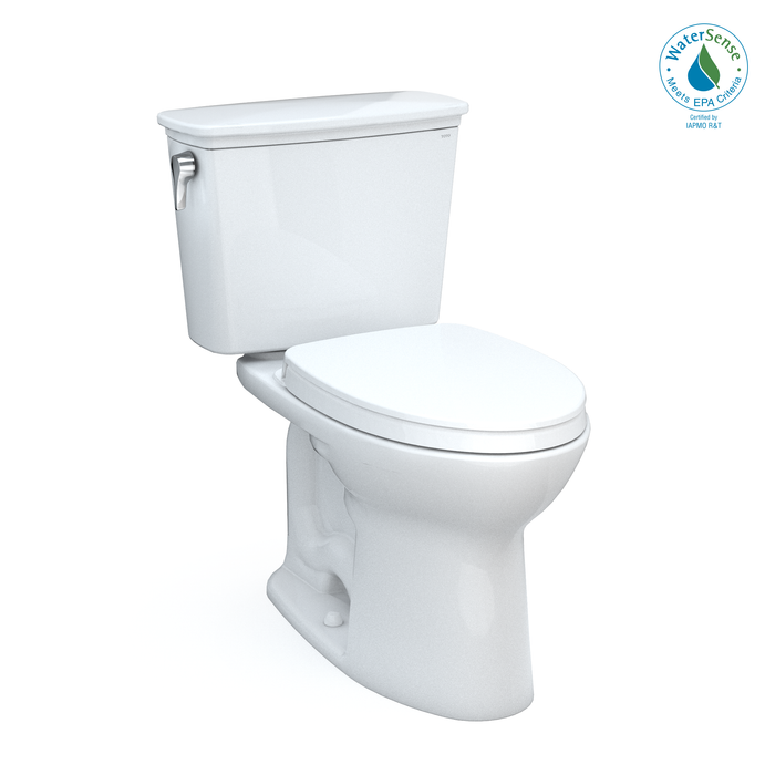 TOTO Drake Transitional Two Piece Elongated 1.28 GPF Universal Height Tornado Flush Toilet with Cefiontect and Softclose Seat - Washlet+ Ready