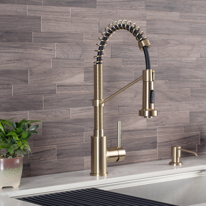 Kraus Bolden Single Handle 18" Commercial Kitchen Faucet with Dual Function Pull-Down Sprayhead