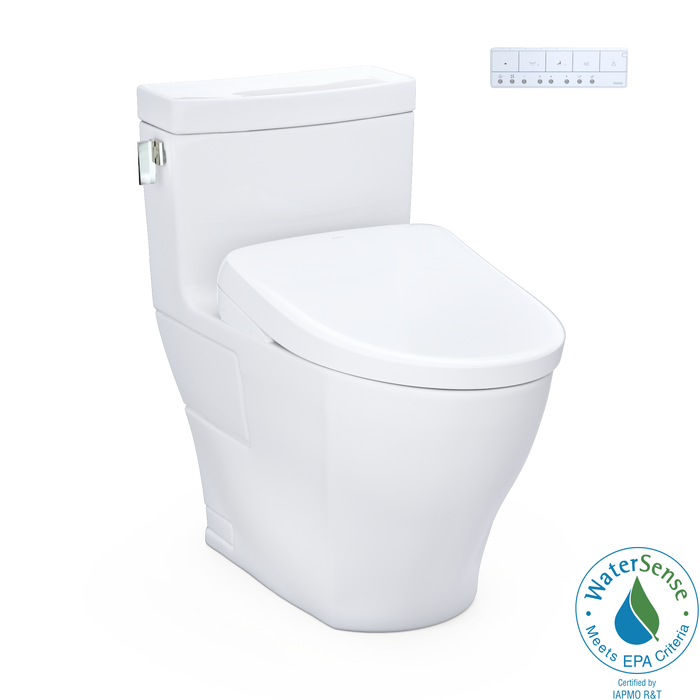 TOTO Washlet+ Legato One Piece Elongated 1.28 GPF Toilet and Contemporary Washlet S7A Contemporary Bidet Seat