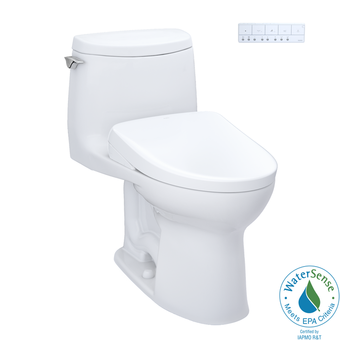 TOTO Washlet+ Ultramax II 1G One Piece Elongated 1.0 GPF Toilet with Auto Flush Washlet+ S7A Contemporary Bidet Seat