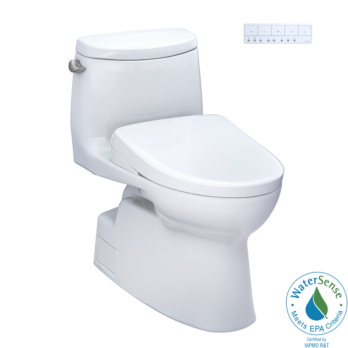 TOTO Washlet+ Carlyle II One Piece Elongated 1.28 GPF Toilet and Washlet+ S7A Contemporary Bidet Seat