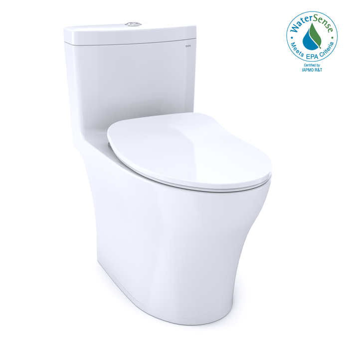 TOTO Aquia IV One Piece Elongated Dual Flush 1.28 and 0.9 GPF Universal Height - Washlet+ Ready Toilet with Cefiontect