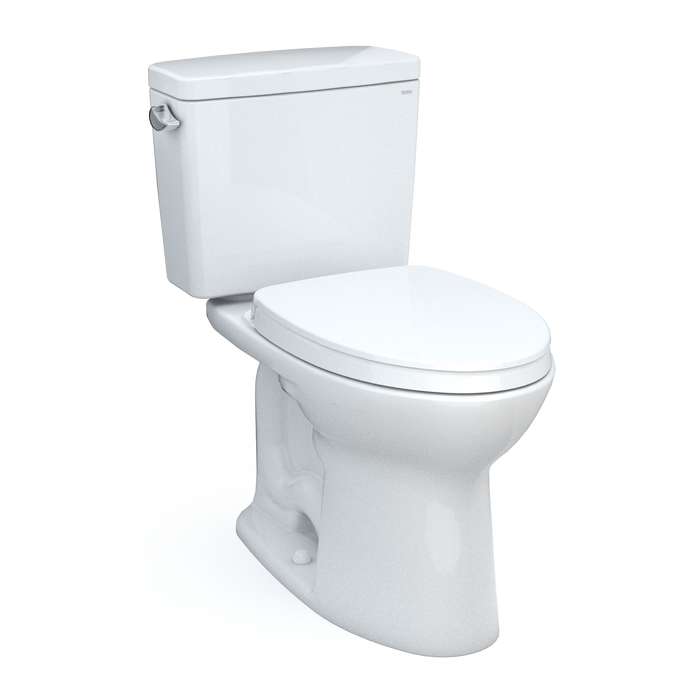 TOTO Drake Two Piece Elongated 1.6 GPF Universal Height Tornado Flush Toilet with Cefiontect and Softclose Seat - Washlet+ Ready