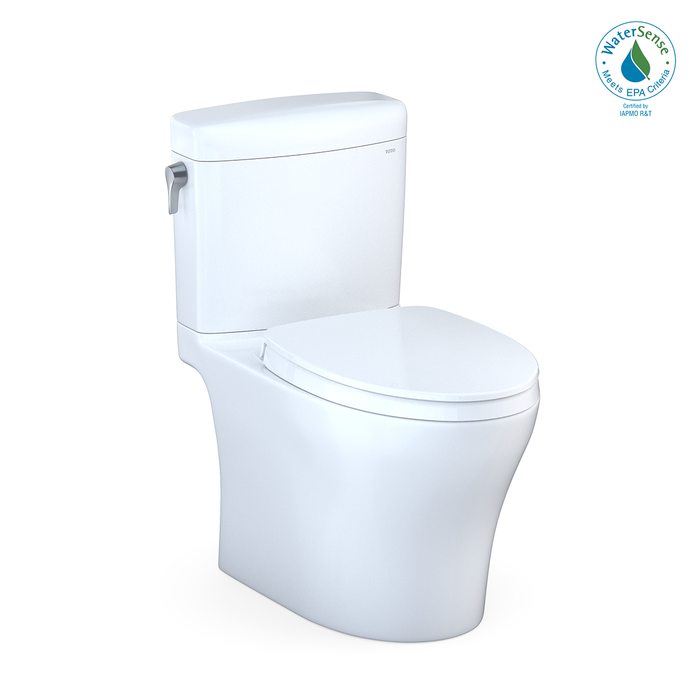 TOTO Aquia IV Cube Two Piece Elongated Dual Flush 1.28 and 0.9 GPF Universal Height Toilet with Cefiontect - Washlet+ Ready