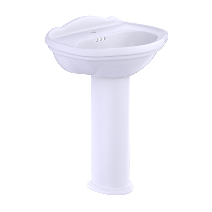 TOTO Whitney Oval Pedestal Bathroom Sink For Single Hole Faucets