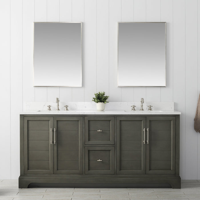 Vanity Art Madison 72" Double Sink 4 Door and 2 Drawer Bathroom Vanity with Top