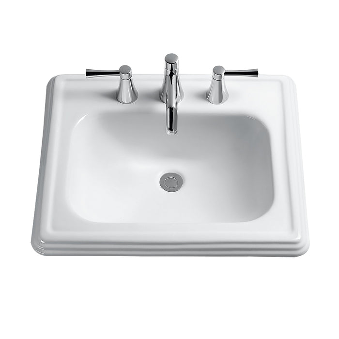 TOTO Promenade Rectangular Self Rimming Drop In Bathroom Sink For 4" Center Faucets