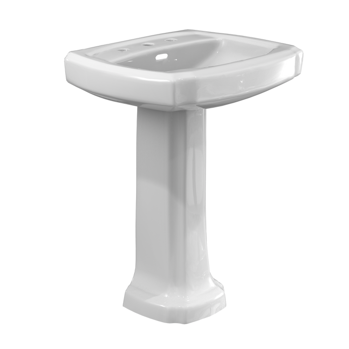 TOTO Guinevere 24 3/8" x 19 7/8" Rectangular Pedestal Bathroom Sink For 8" Center Faucets