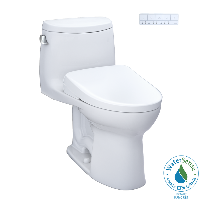 TOTO Washlet+ Ultramax II One Piece Elongated 1.28 GPF Toilet and Washlet+ S7 Contemporary Bidet Seat