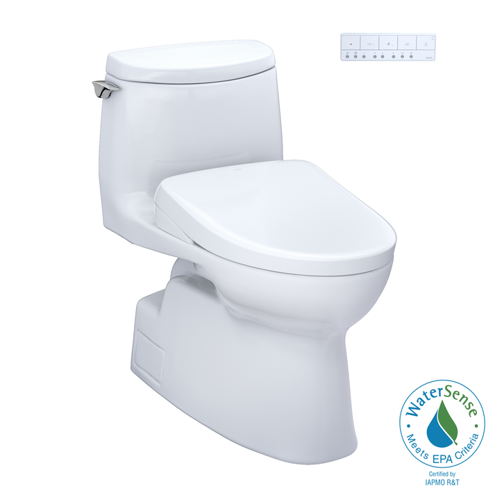 TOTO Washlet+ Carlyle II 1G One Piece Elongated 1.0 GPF Toilet with Auto Flush Washlet+ S7A Contemporary Bidet Seat