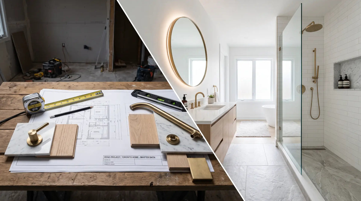 Real 2026 CAD bathroom remodel cost breakdown guide featuring a modern renovated bathroom with high-end fixtures and neutral finishes.
