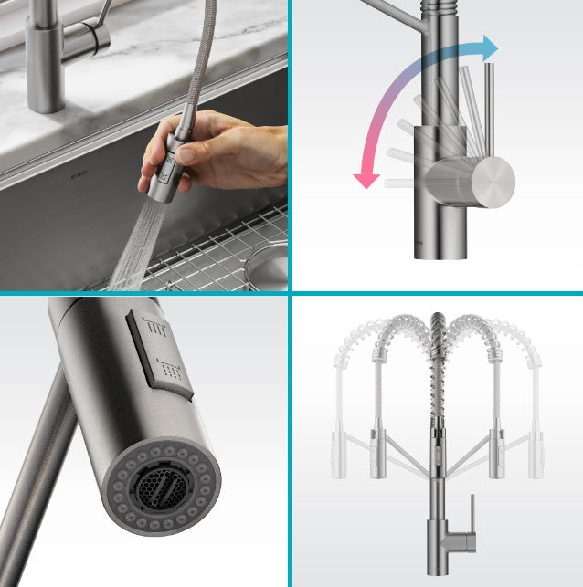Kraus Oletto Single Handle Pull-Down Commercial Kitchen Faucet