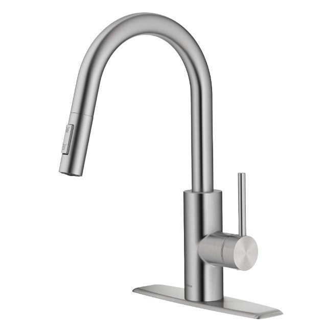 Kraus Oletto Single Handle Pull-Down Kitchen Faucet with Deck Plate