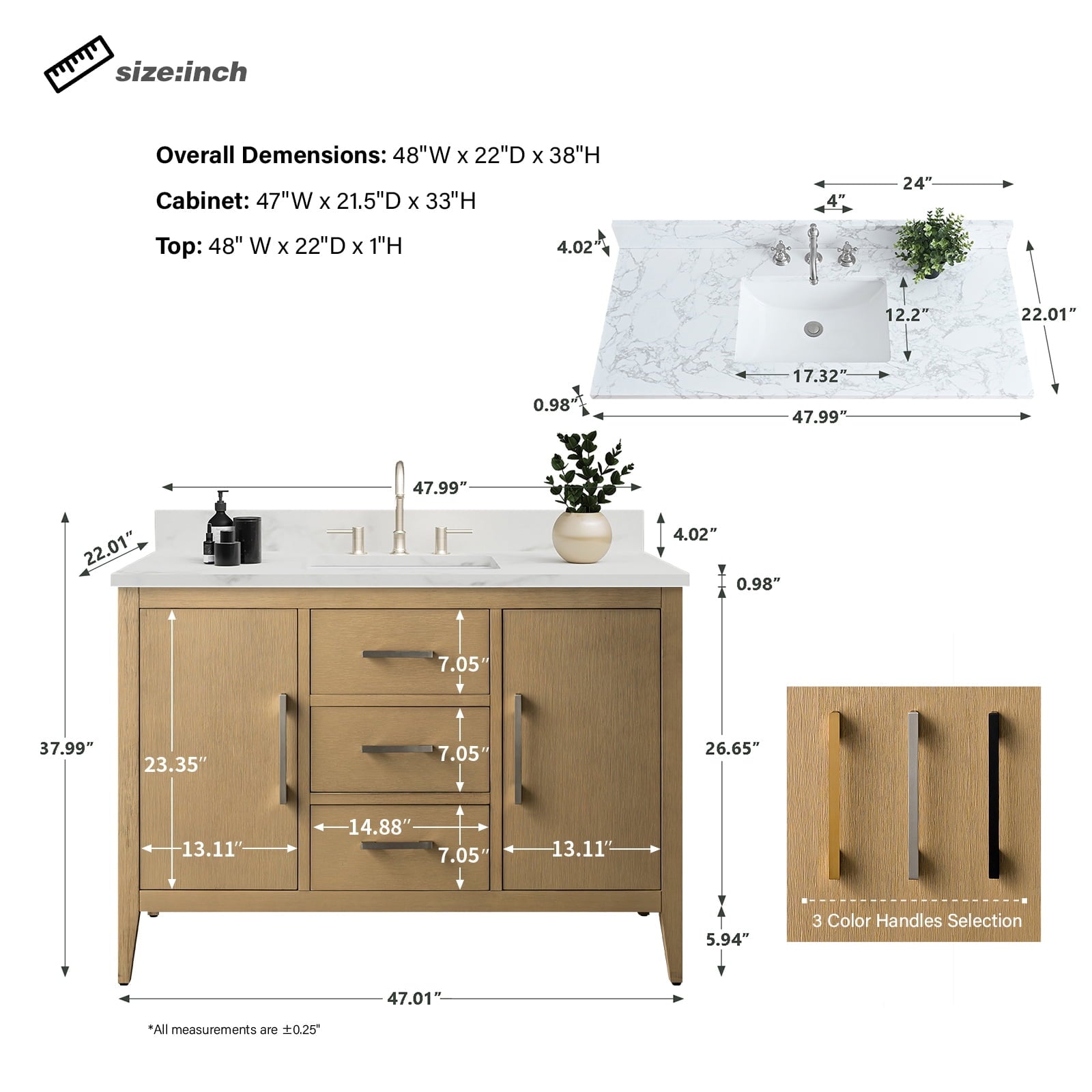 Natural Oak / Golden Brushed