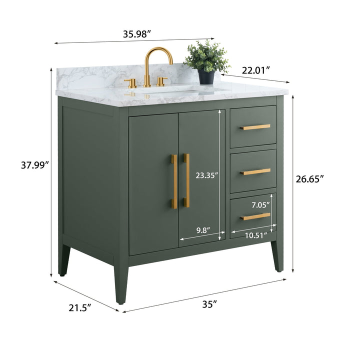 Vintage Green / Golden Brushed