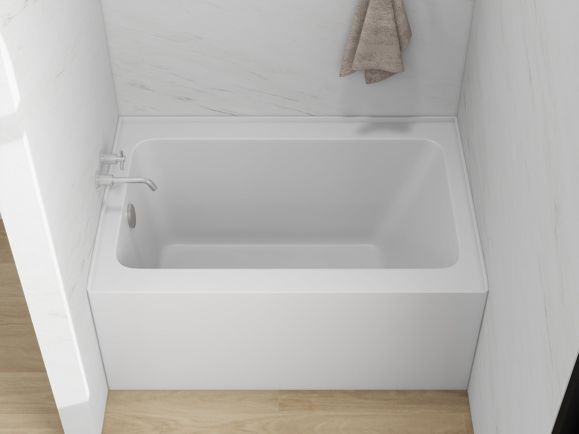 White / Brushed Nickel / Left Drain