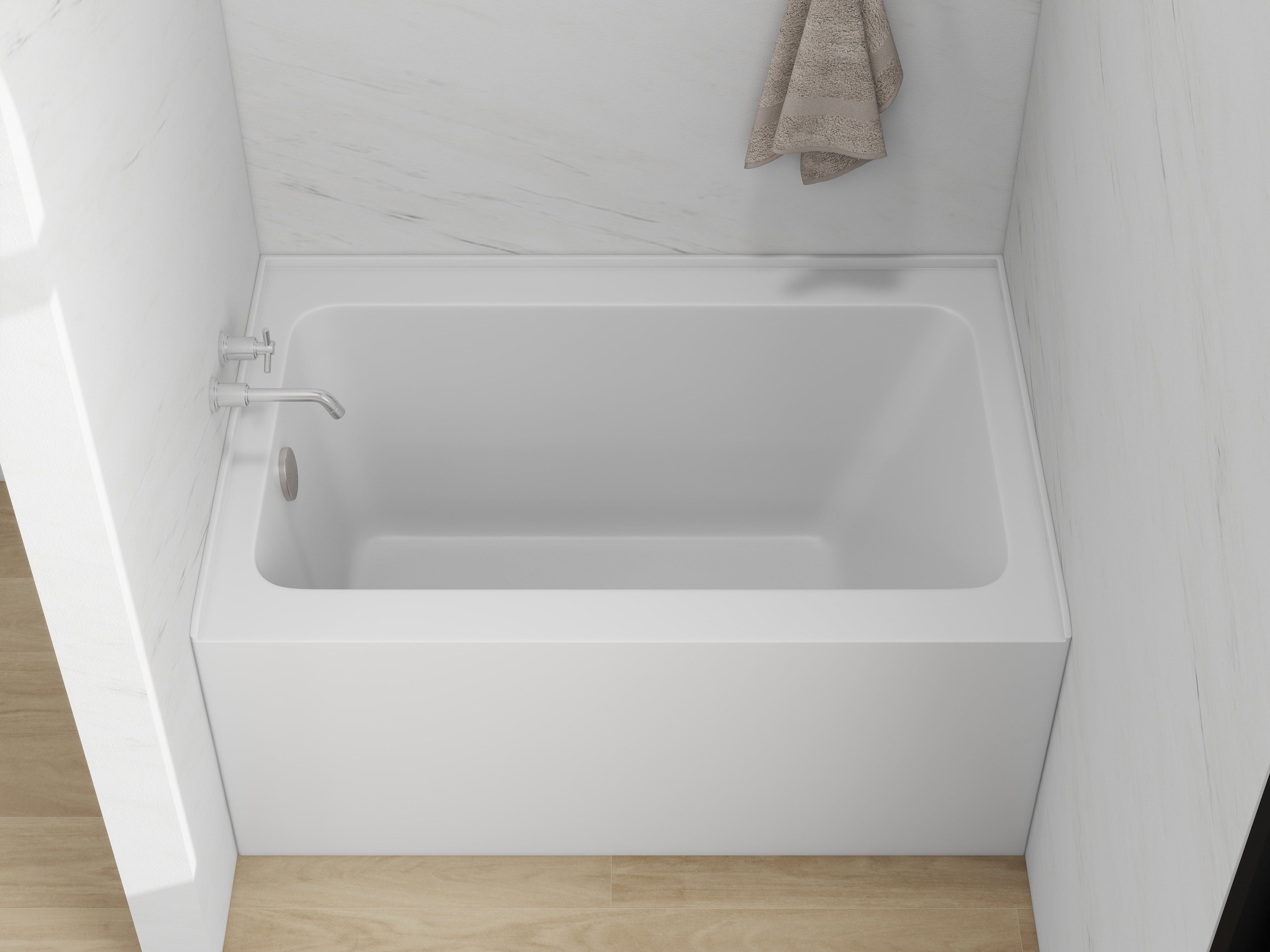White / Brushed Nickel / Left Drain