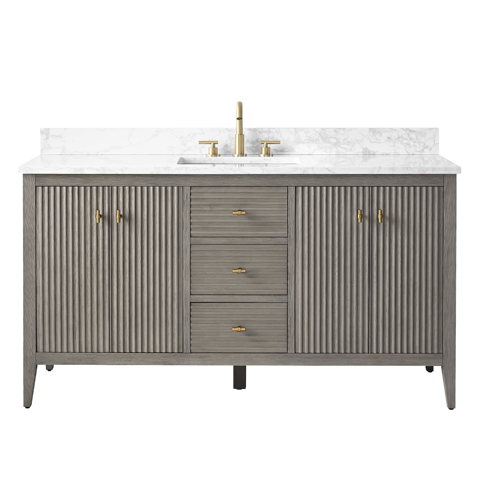 Linear Driftwood Gray / Golden Brushed