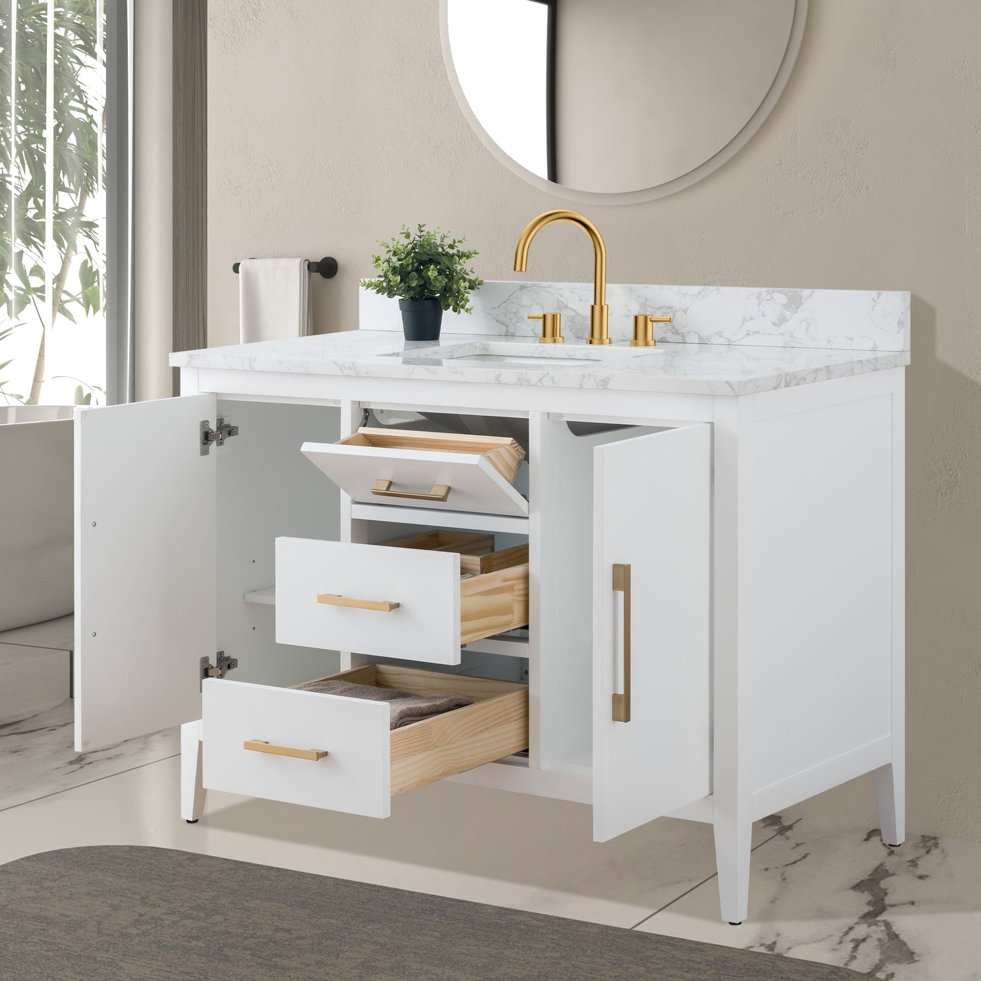 White / Golden Brushed