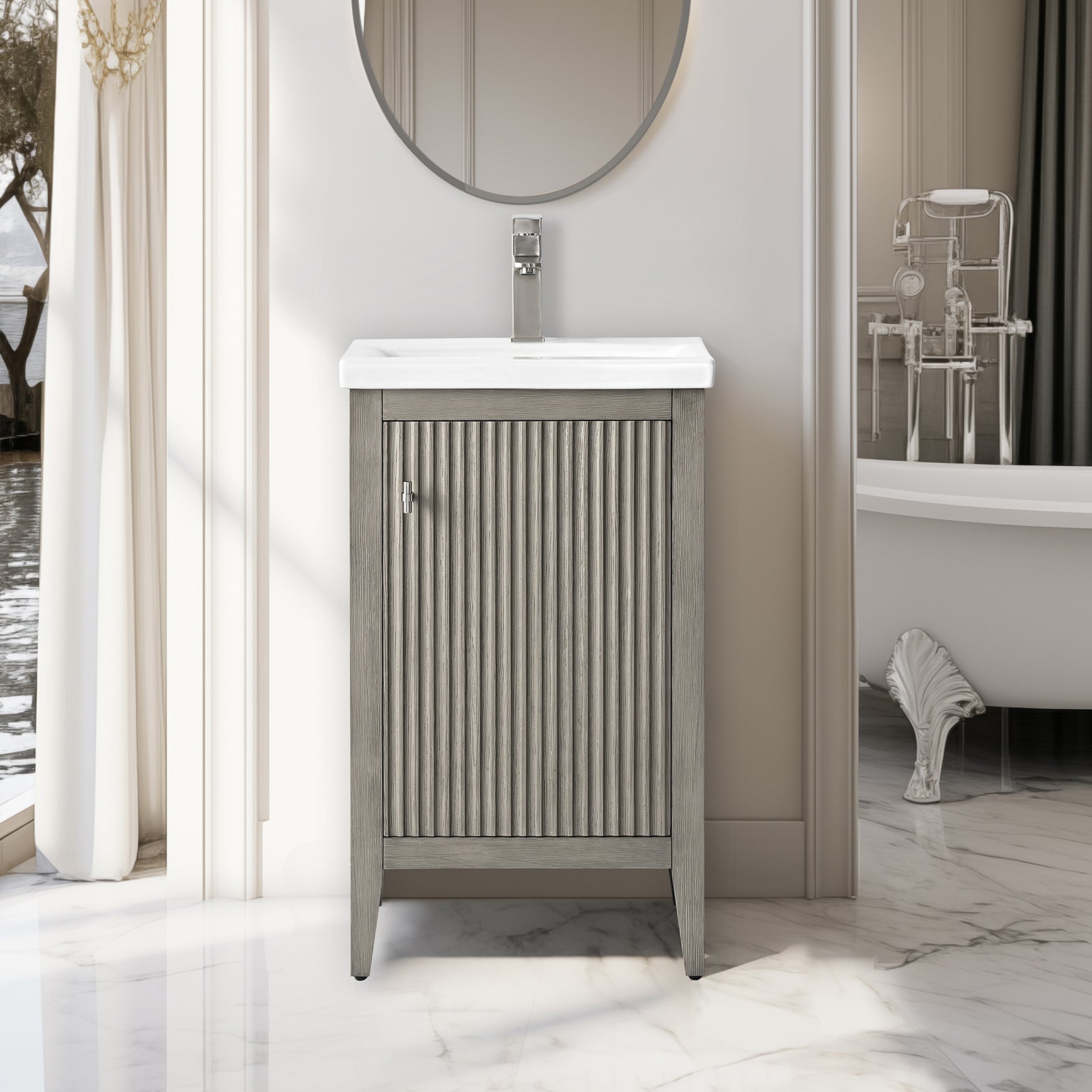 Linear Driftwood Gray / Brushed Nickel
