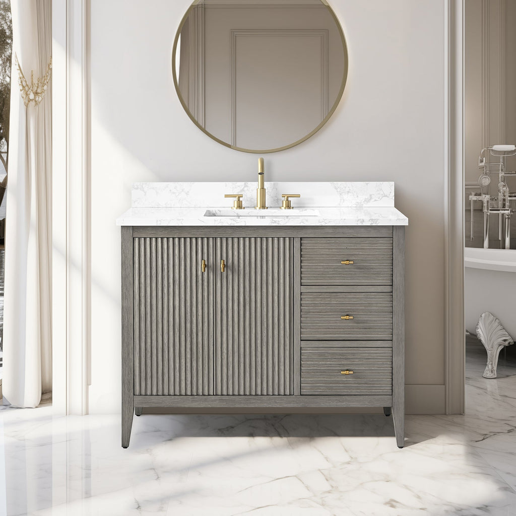 Linear Driftwood Gray / Golden Brushed
