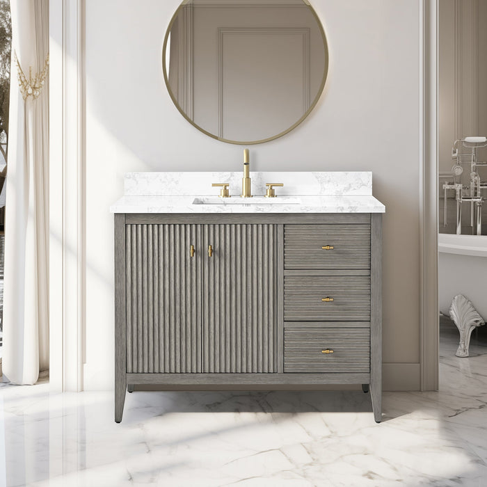 Linear Driftwood Gray / Golden Brushed