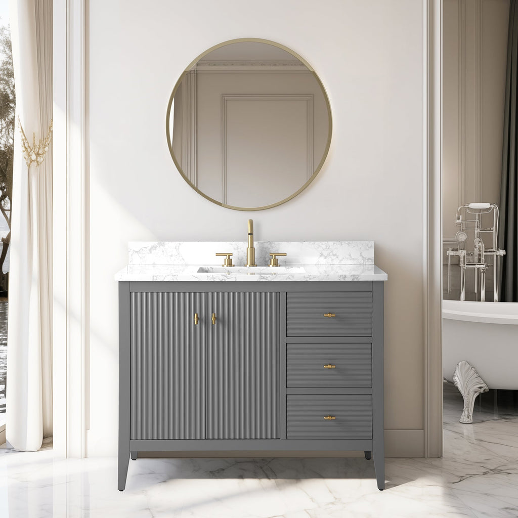 Linear Cashmere Gray / Golden Brushed