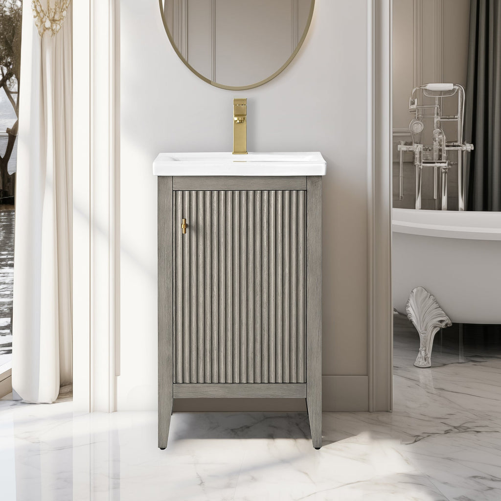 Linear Driftwood Gray / Golden Brushed