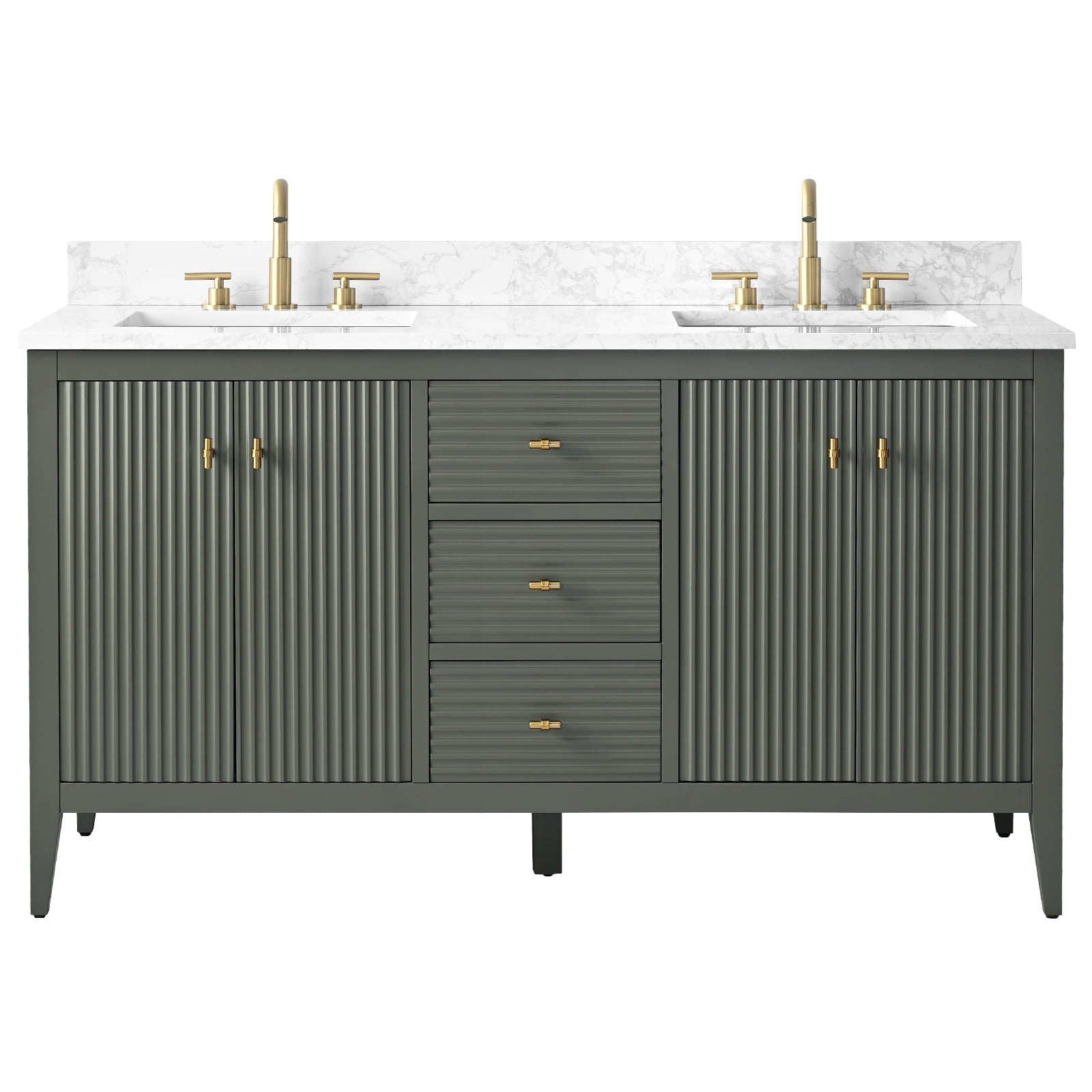 Linear Vintage Green / Golden Brushed