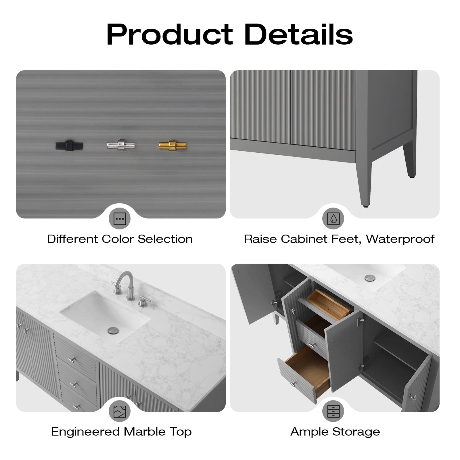 Linear Cashmere Gray / Matte Black