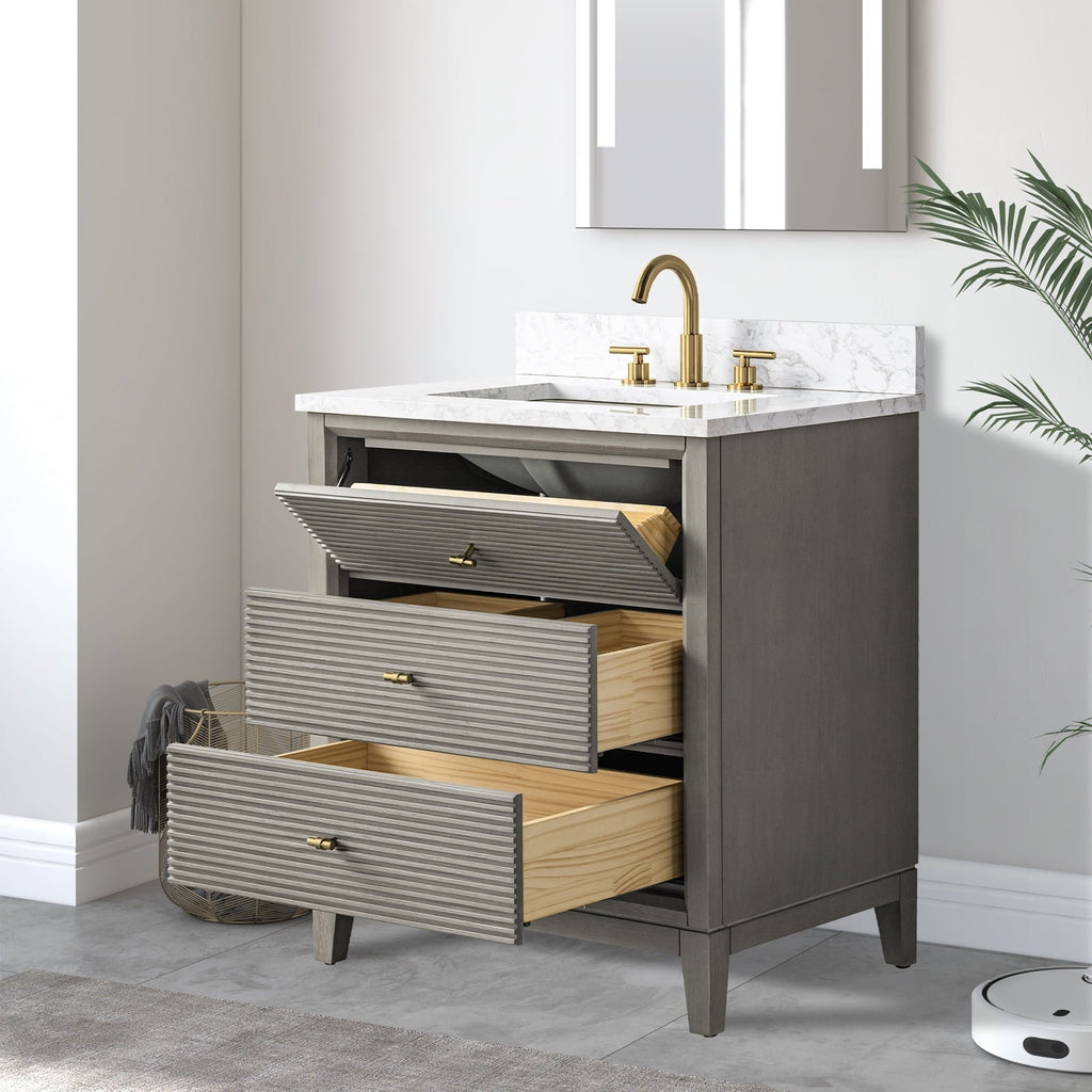 Linear Driftwood Gray / Golden Brushed