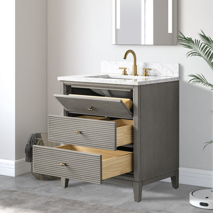 Linear Driftwood Gray / Golden Brushed