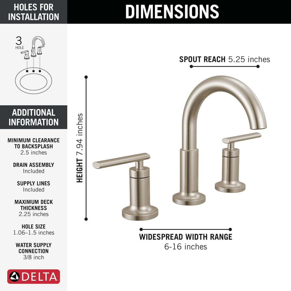 Delta Altado Two Handle Widespread Bathroom Faucet