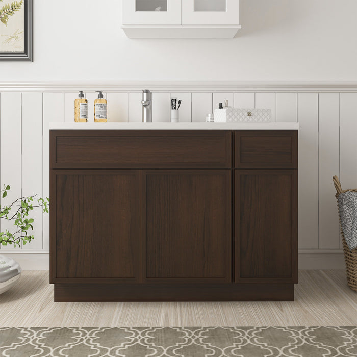 Vanity Art Alora 48" Wood Bathroom Vanity Cabinet without Top - 1 Drawer and 3 Doors