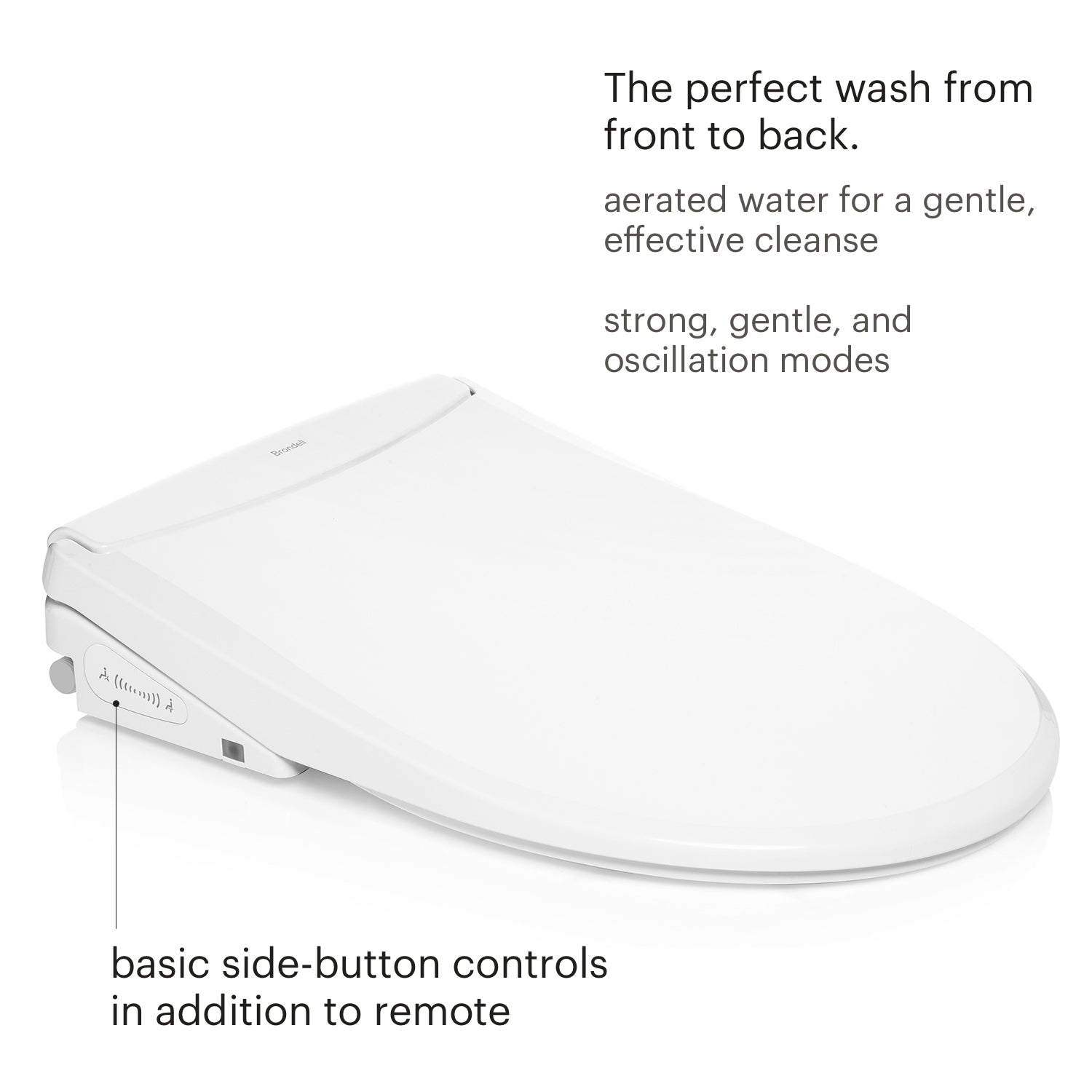Brondell Swash Thinline T44 Luxury Bidet Toilet Seat with Remote Control