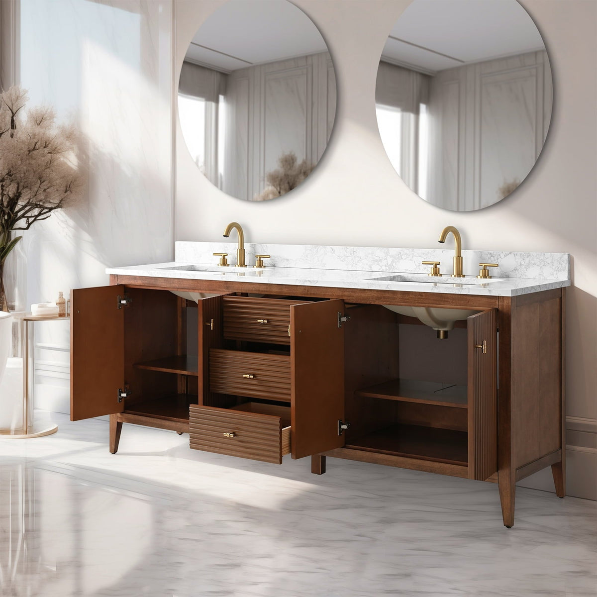 Linear Walnut / Golden Brushed