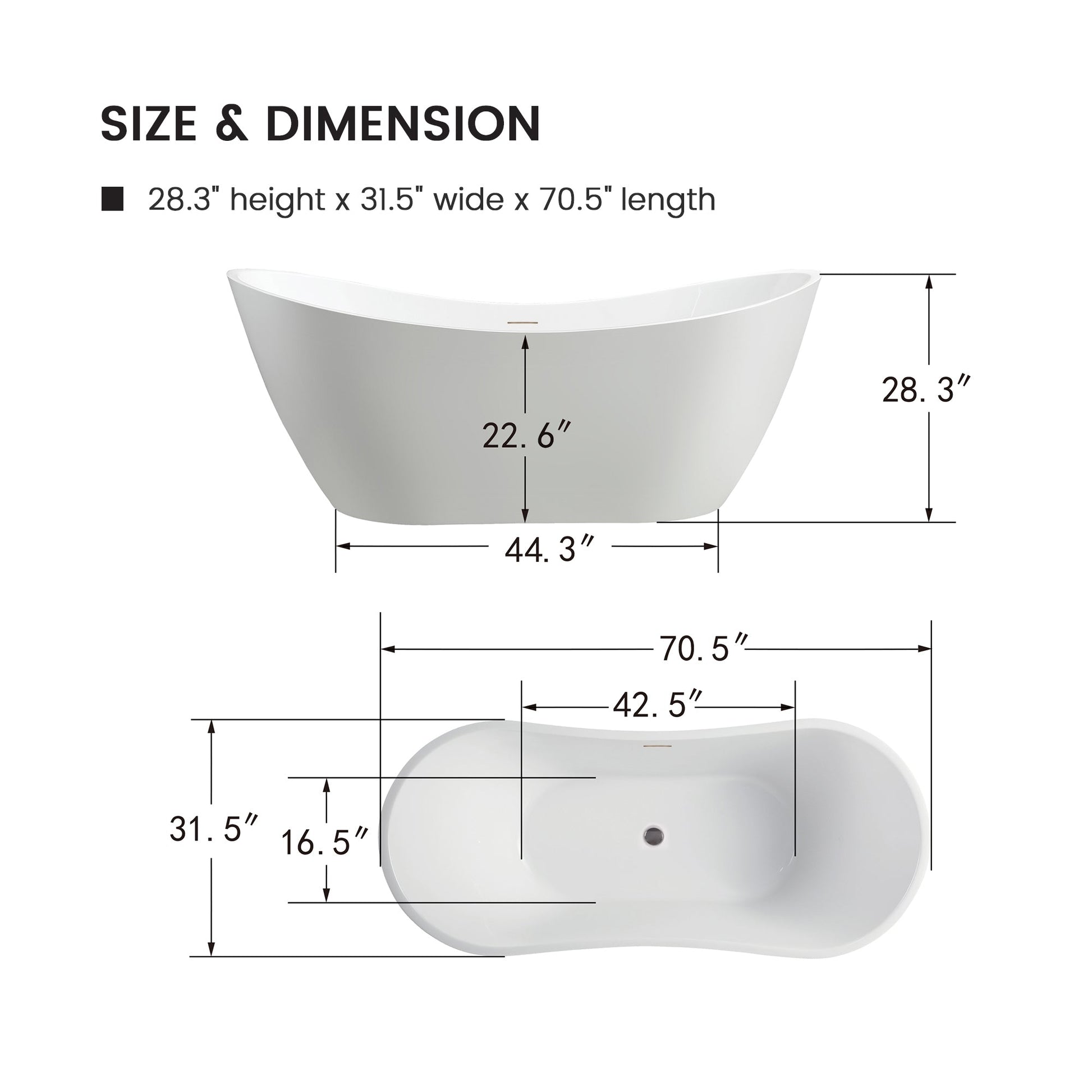 White / Integrated Overflow