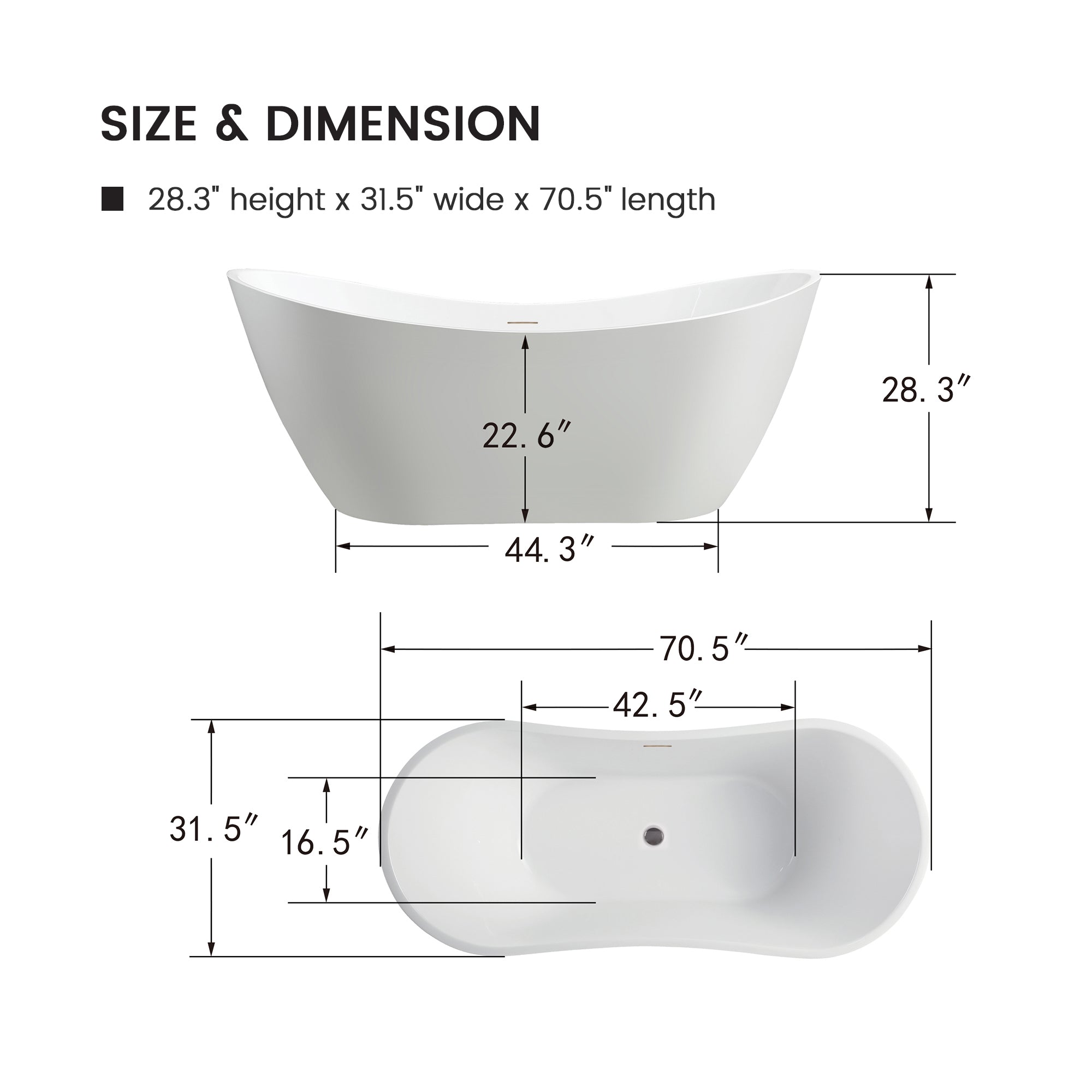 White / Integrated Overflow