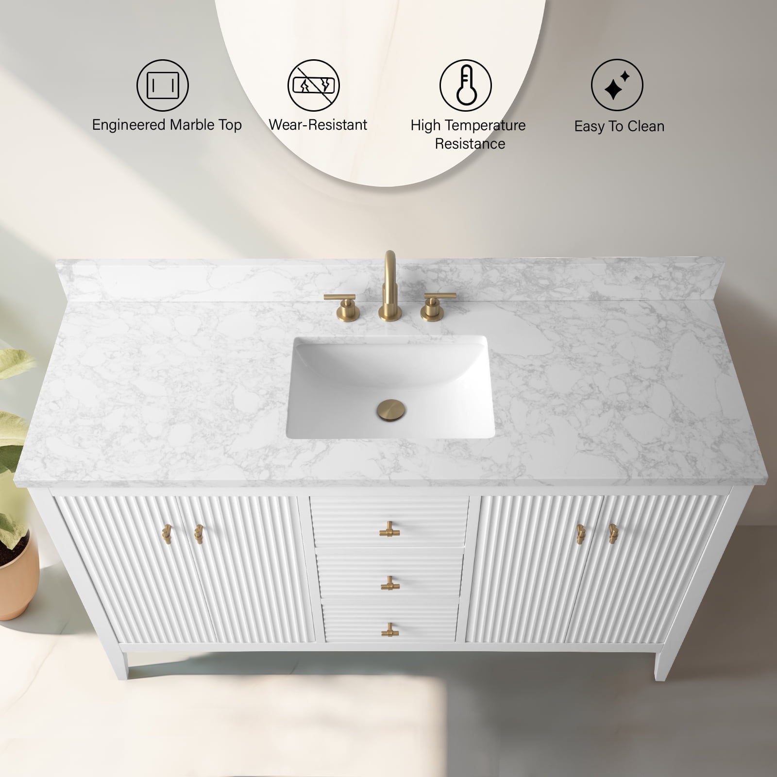 Linear White / Golden Brushed