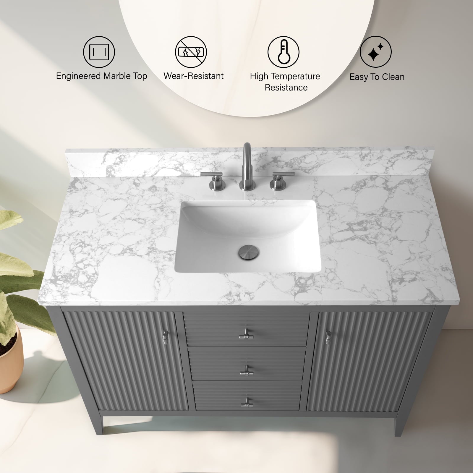 Linear Cashmere Gray / Brushed Nickel