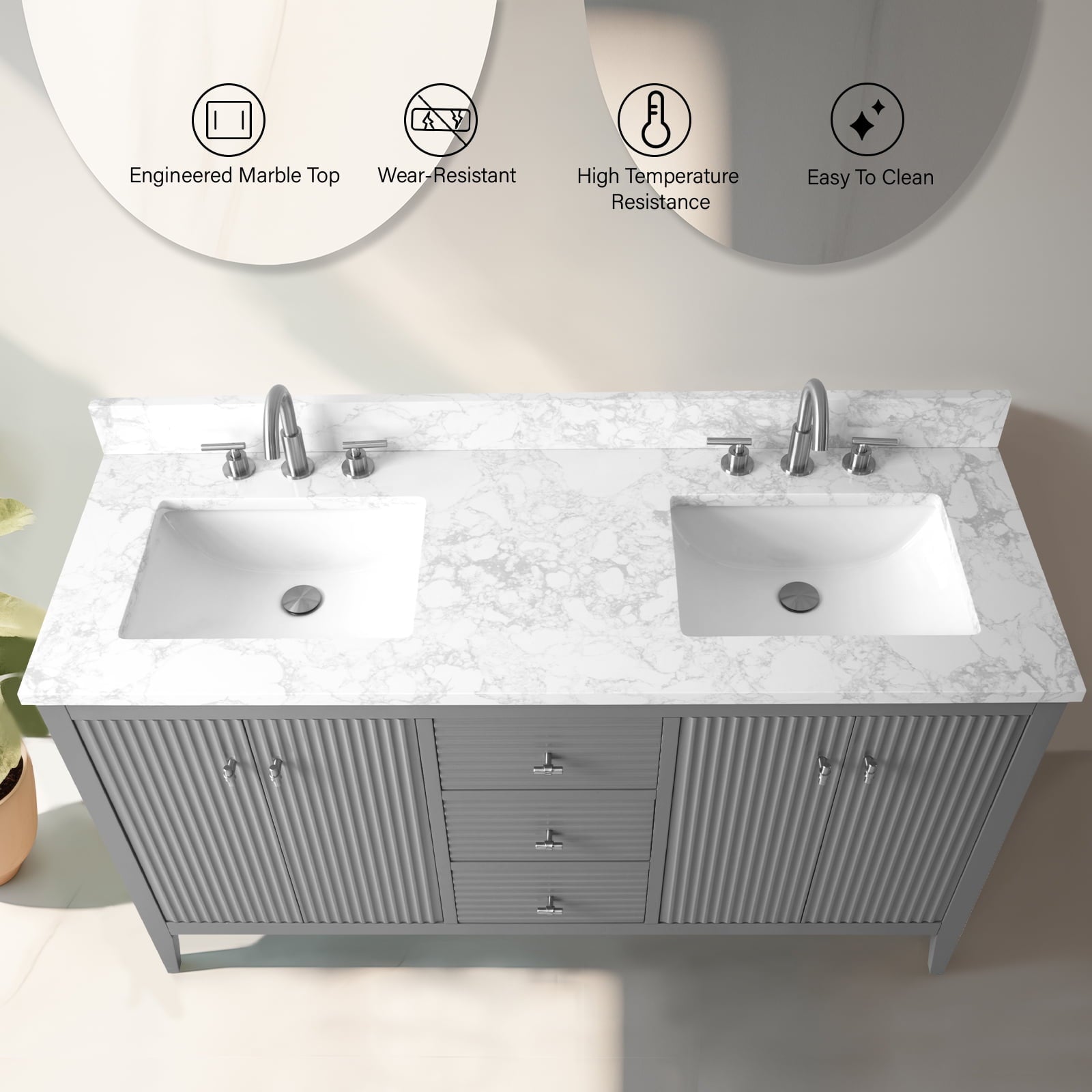 Linear Cashmere Gray / Brushed Nickel