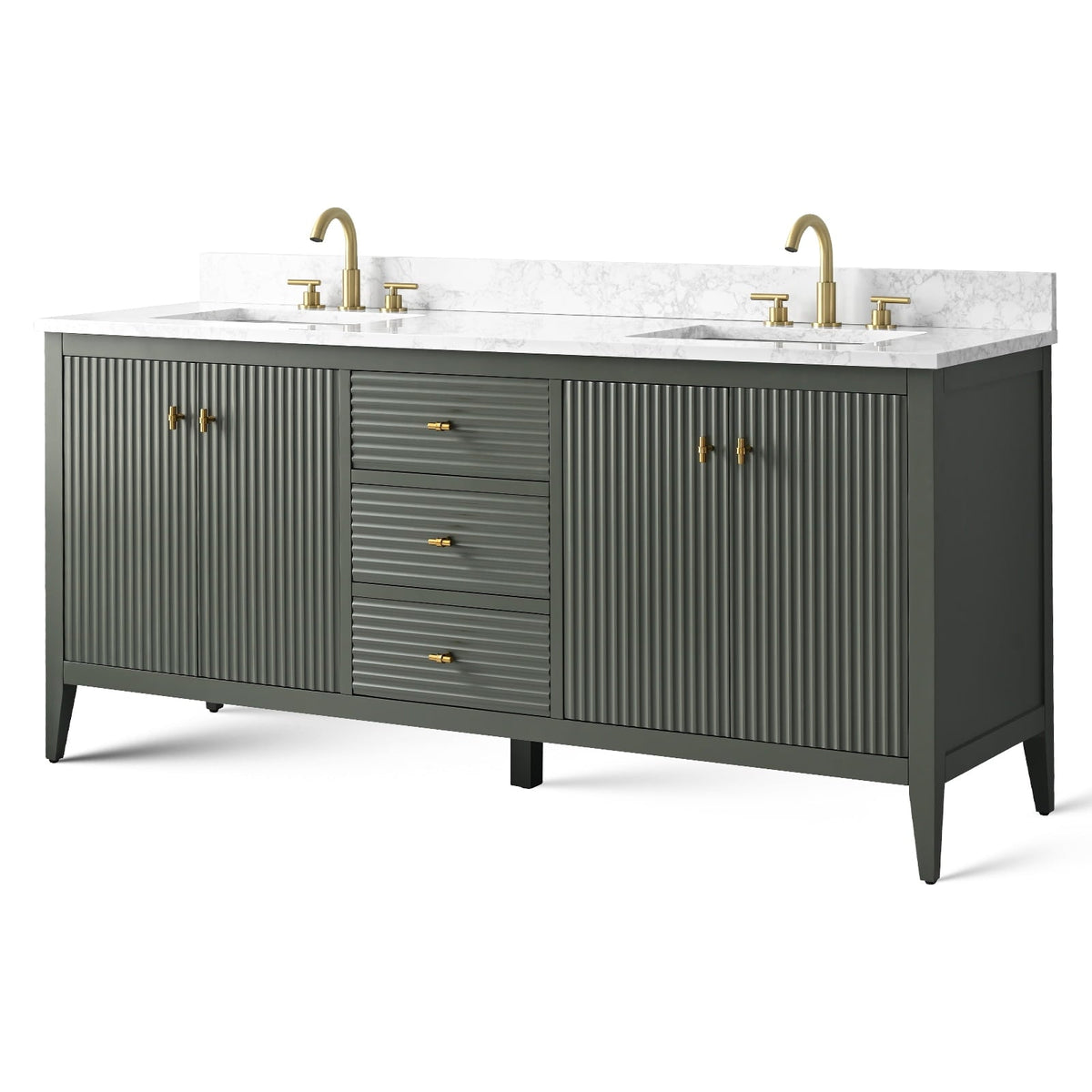 Linear Vintage Green / Golden Brushed