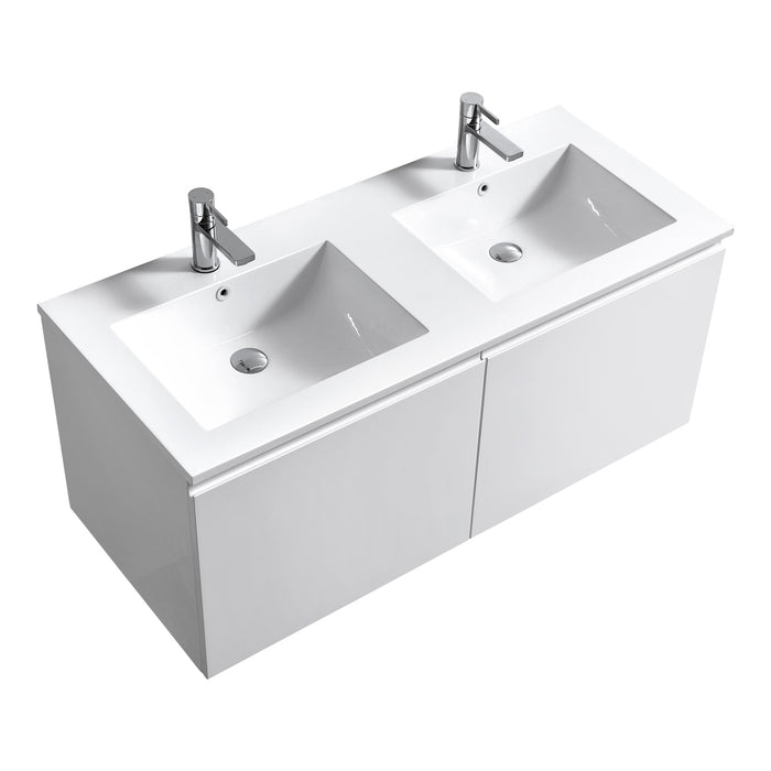Balli 48" Double Sink Wall-Mount Modern Bathroom Vanity