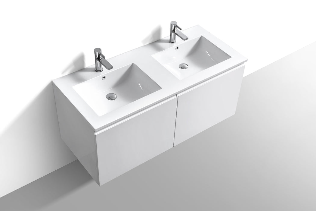 Balli 48" Double Sink Wall-Mount Modern Bathroom Vanity