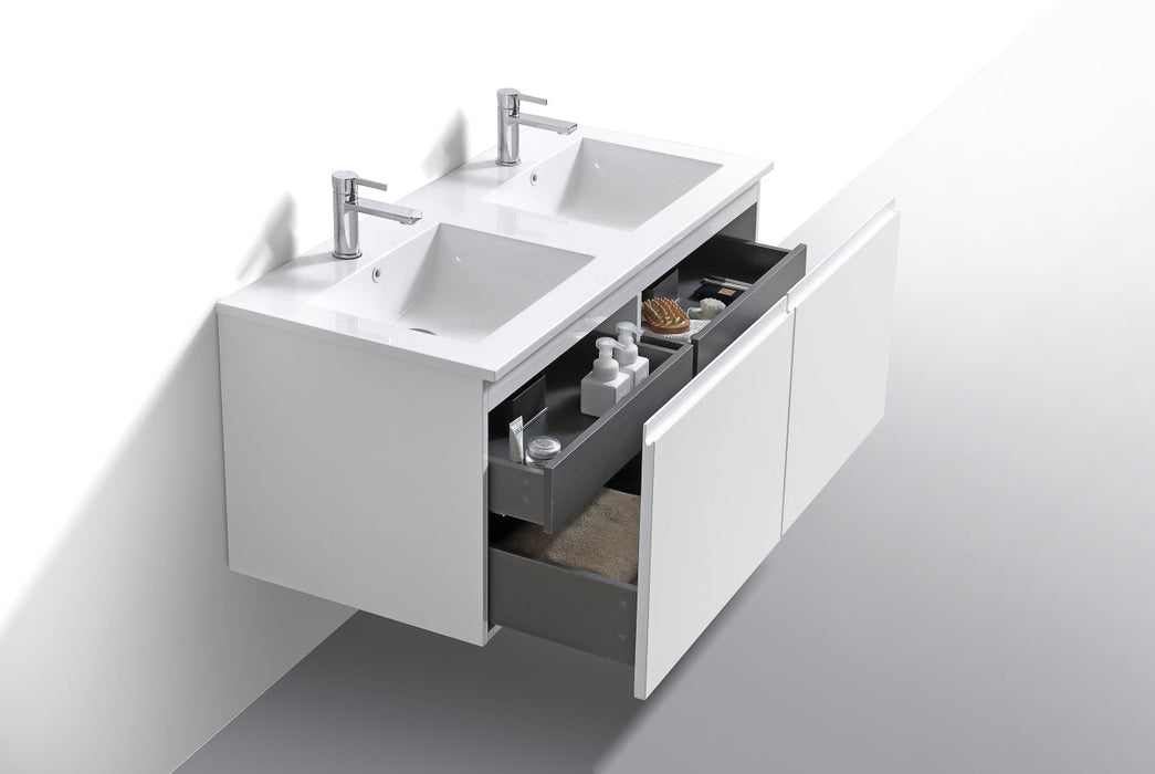 Balli 48" Double Sink Wall-Mount Modern Bathroom Vanity