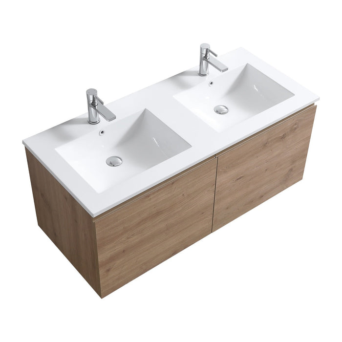 Balli 48" Double Sink Wall-Mount Modern Bathroom Vanity