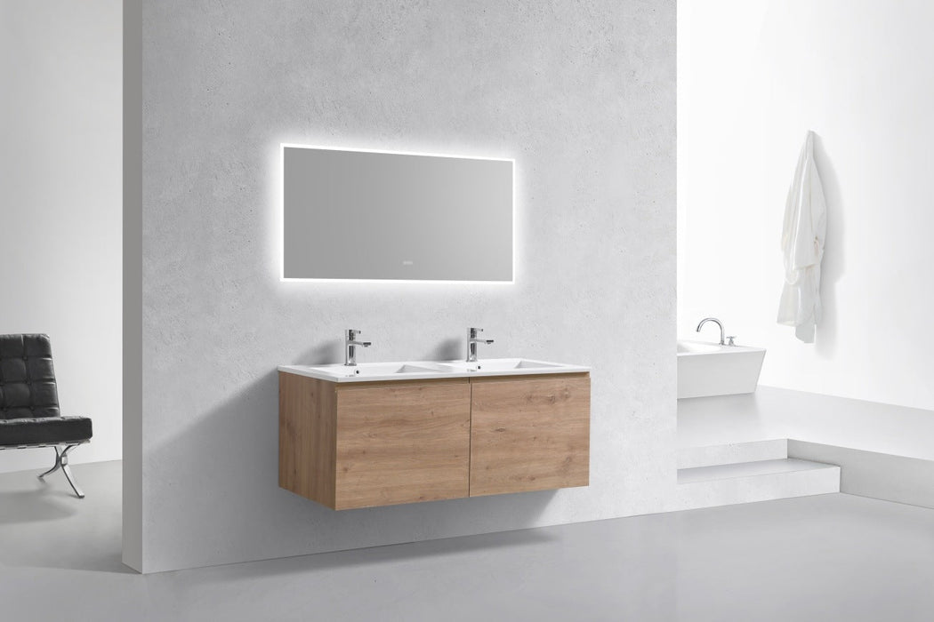 Balli 48" Double Sink Wall-Mount Modern Bathroom Vanity