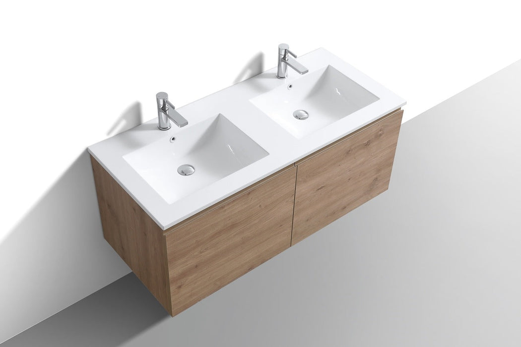 Balli 48" Double Sink Wall-Mount Modern Bathroom Vanity