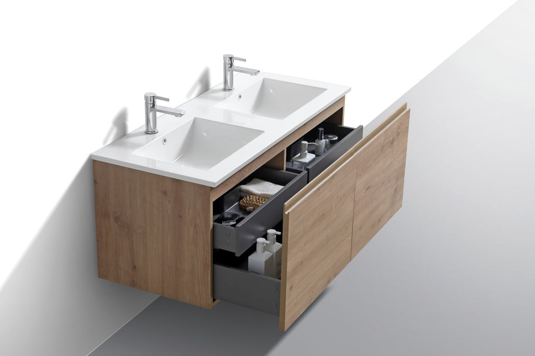 Balli 48" Double Sink Wall-Mount Modern Bathroom Vanity